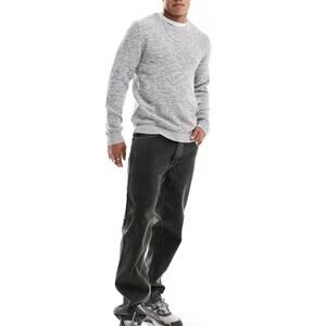 Selected Homme - textured crew neck knit sweater / light gray /L /. NWT